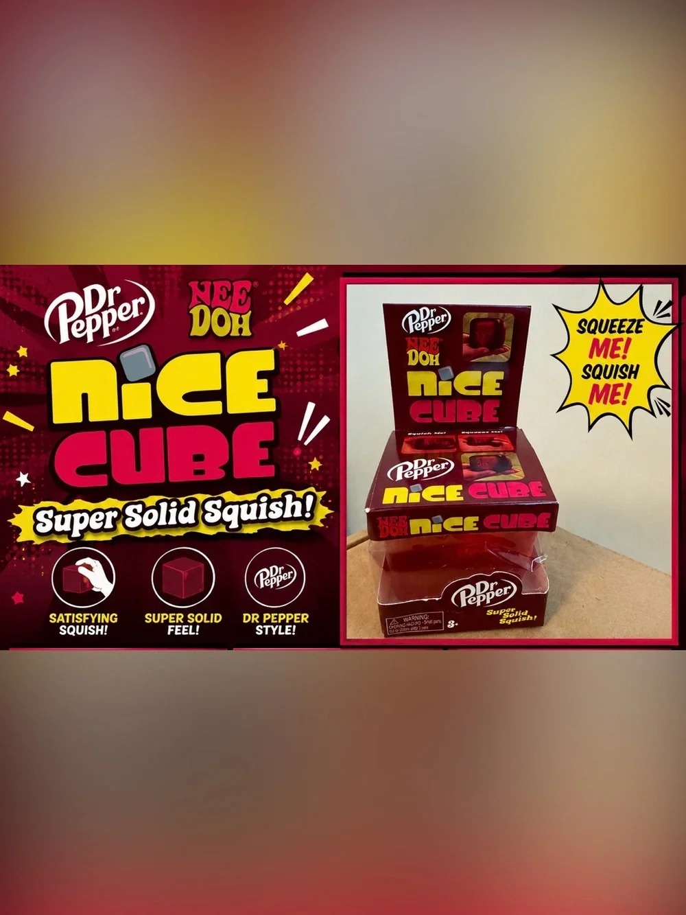 NeeDoh Dr. Pepper Nice Cube (Red)